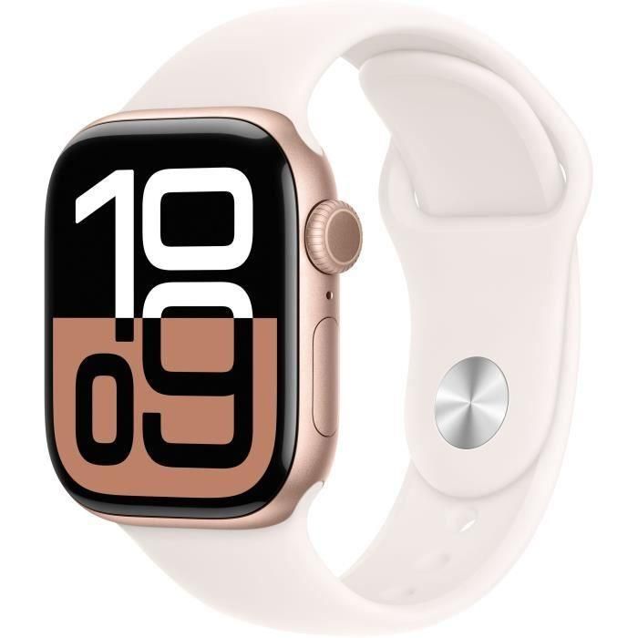 Apple Watch Series 10 GPS - 42 mm - Caja de aluminio en oro rosa - Correa deportiva color rubor claro - S/M Apple Watch Series 10 GPS - 42 mm - Caja de aluminio en oro rosa - Correa deportiva color rubor claro - S/M
