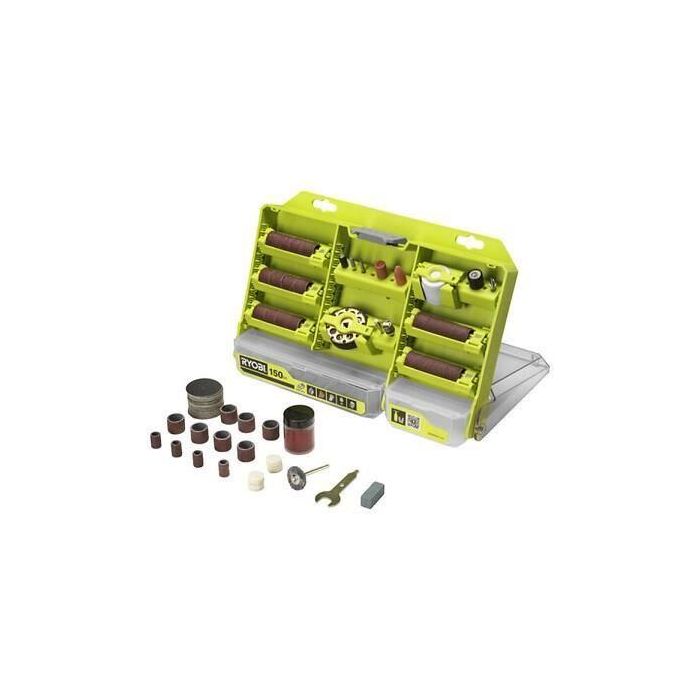 Caja RYOBI RAR800K-150 - 150 piezas multiusos con sistema Twist Lock Caja RYOBI RAR800K-150 - 150 piezas multiusos con sistema Twist Lock