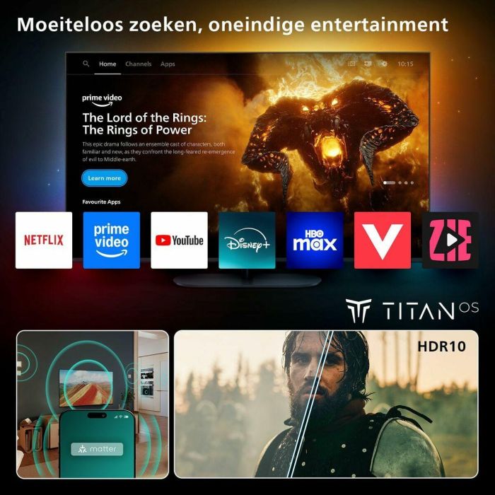 Philips 32PHS6000/12 Televisor LED Smart TV 32" HD WiFi HDR10 Dolby Audio Pixel Plus HD, Titan OS, compatible con Alexa y Google Assistant 9