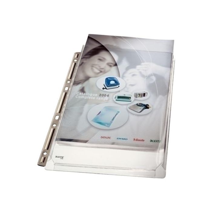 Funda Multitaladro Fuelle Leitz 20Mm Pvc 170Μ Liso A4 6 Tal. Con Refuerzo Metalico Bolsa De 3