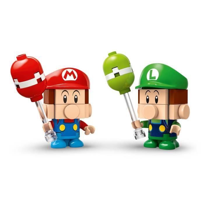 Juego de construccion mario kart bebé mario vs. bebé luigi lego super mario 3