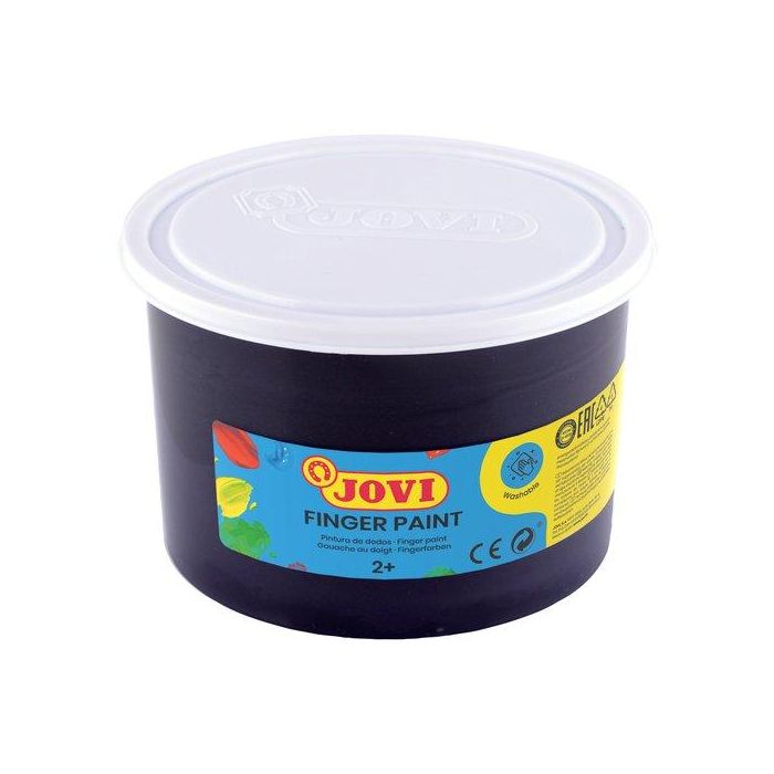 Jovi Pintura a Dedos Negra 500 cc - Secado Rápido, Colores Mezclables y Aplicación Directa con Dedos