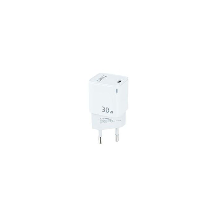 Cargador Gan de Pared TooQ TQWC-GANPD30WT/ 1xUSB Tipo-C/ 30W