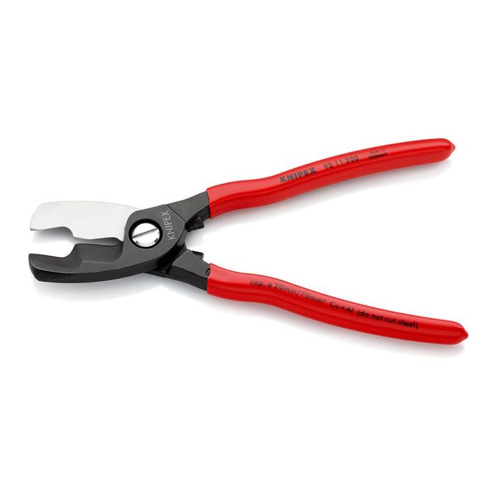 Knipex Tijeras cortacables 200 mm ø 20 mm / 70 mm², doble filo, 9511200 1 Knipex Tijeras cortacables 200 mm ø 20 mm / 70 mm², doble filo, 9511200 1