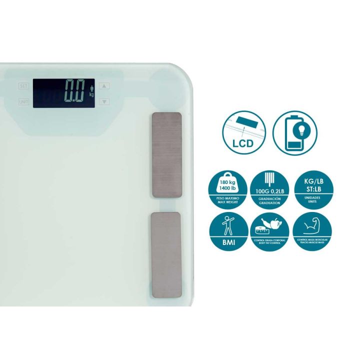 Bascula Digital Baño 180Kg Blanco Berilo 33X2CM (6 Unidades) 3 Bascula Digital Baño 180Kg Blanco Berilo 33X2CM (6 Unidades) 3