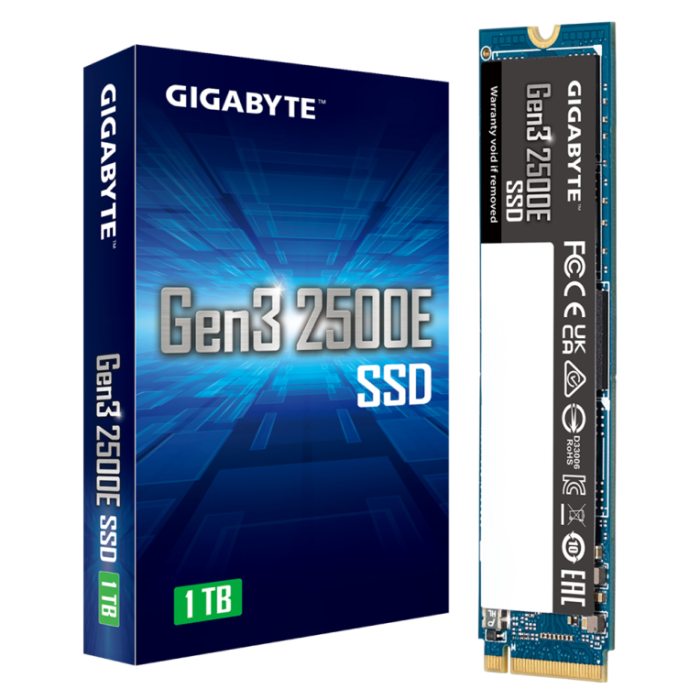 Gigabyte Gen3 2500E SSD 1TB M.2 PCI Express 3.0 3D NAND NVMe Gigabyte Gen3 2500E SSD 1TB M.2 PCI Express 3.0 3D NAND NVMe
