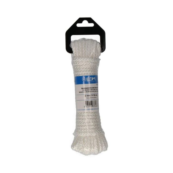 Edm Cuerda trenzada nylon blanco granate, madeja trenzada, calibre 6 mm x 10 m 1 Edm Cuerda trenzada nylon blanco granate, madeja trenzada, calibre 6 mm x 10 m 1