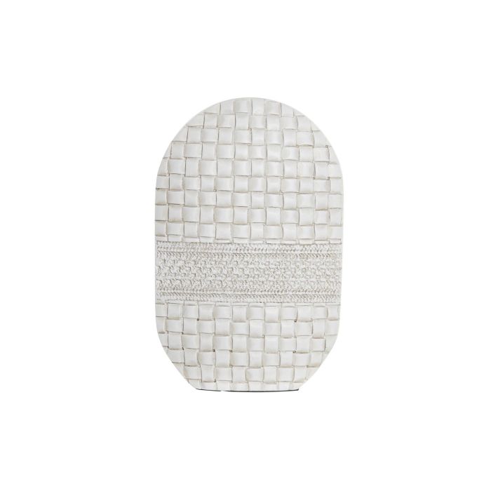 DKD Home Decor Jarrón Moderno de Resina Blanco, 28 cm Alto x 18 cm Ancho x 6 cm Profundo