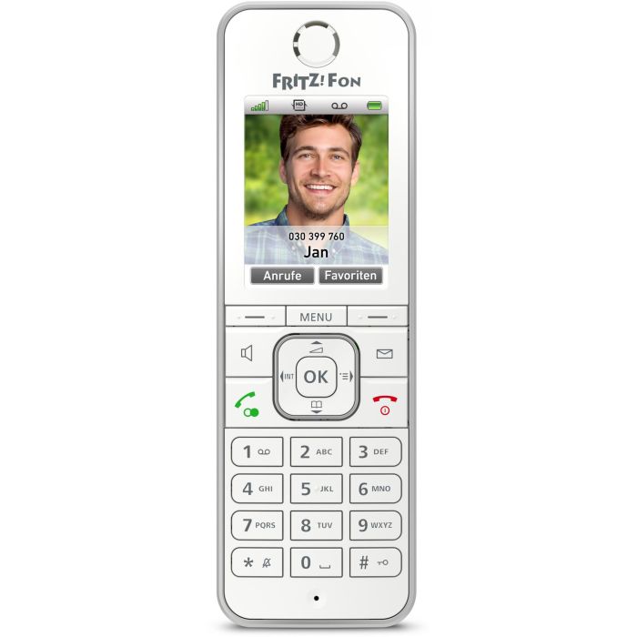AVM C6 Teléfono DECT Inalámbrico Fritz!Fon, Altavoz, Identificador de Llamadas, 300 Entradas, Blanco 4