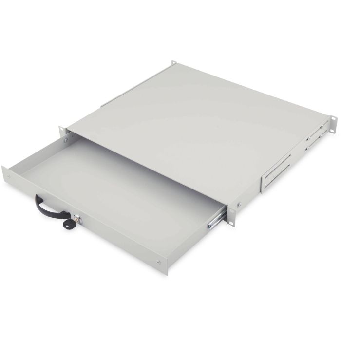 Digitus Cajón Extraíble 1U para Armario Rack 483mm Gris con Cerradura - Soporta hasta 25kg