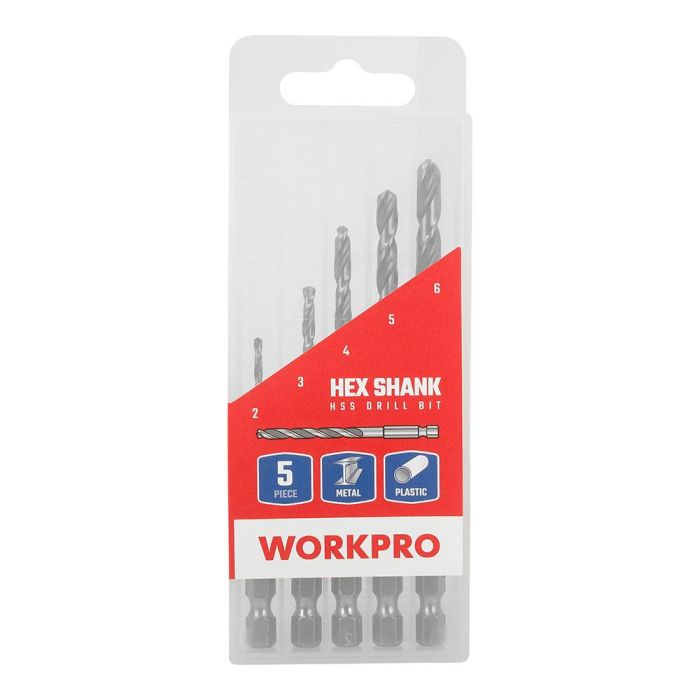 Brocas vástago hexagonal ¼ pulg para metal, rectificadas, ø2,00 - ø6,00 mm, juego 5 piezas 1