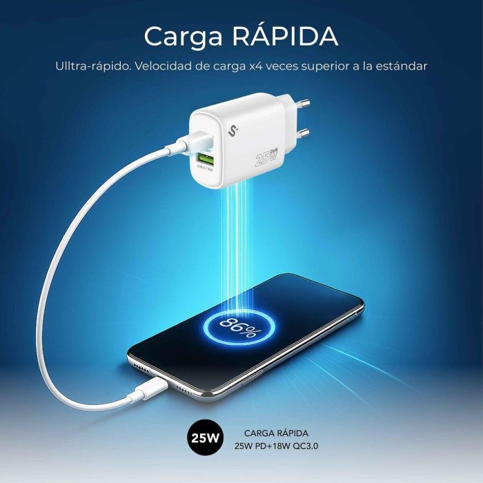 Cargador de Pared Subblim SUBCHG-6G2510 Blanco 25 W 5 Cargador de Pared Subblim SUBCHG-6G2510 Blanco 25 W 5