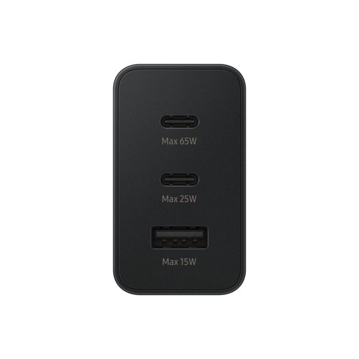 Samsung EP-T6530NBEGEU Cargador de Pared 65W Triple Puerto para Carga Rápida con 2x USB-C y 1x USB-A Negro 21