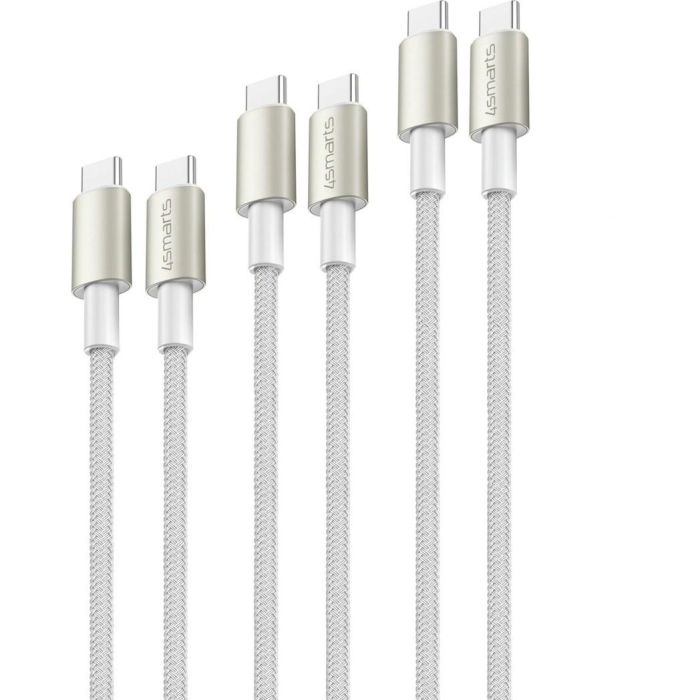4smarts USB-C auf USB-C Kabel PremiumCord 60W 3erSet wei/silb 0 4smarts USB-C auf USB-C Kabel PremiumCord 60W 3erSet wei/silb 0