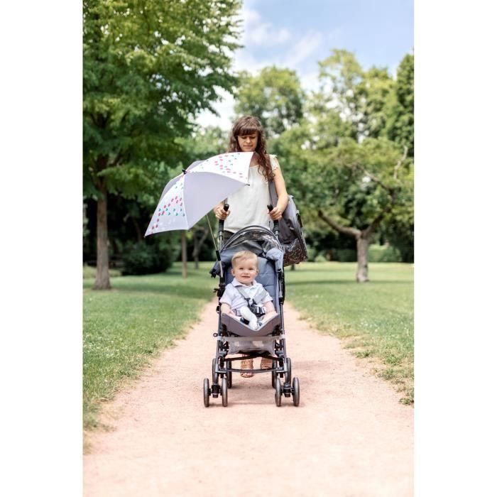 Badabulle Paraguas Gris Universal para Cochecitos Protección UV 50+ Ø 80 cm con Doble Flexión Ajustable 3 Badabulle Paraguas Gris Universal para Cochecitos Protección UV 50+ Ø 80 cm con Doble Flexión Ajustable 3