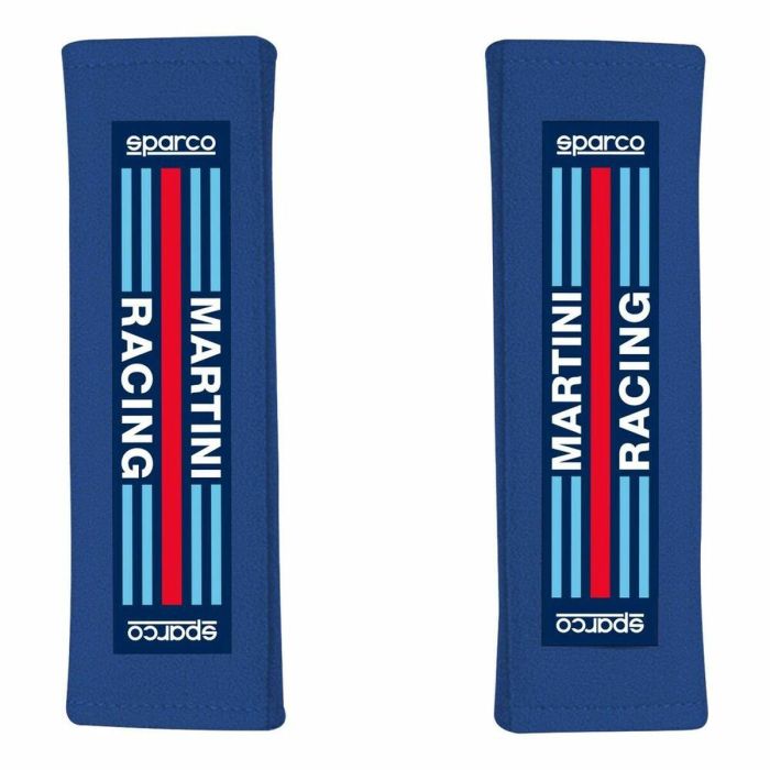 Sparco S01098S3MRA Almohadillas de Arnés Martini Racing Edición Limitada para Correas de 3 pulgadas - Rojo, Azul, Par