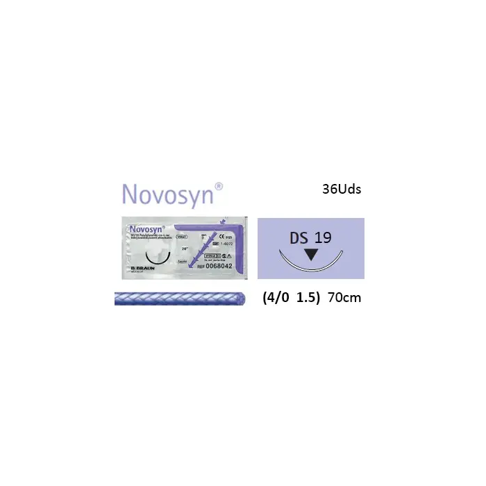 B. Braun Novosyn Violet 4-0 Hds19 Sutura Sintética Absorbible 70 cm 36 Unidades