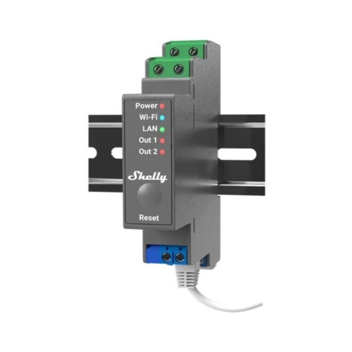 Shelly Relais "Pro 2" WLAN LAN Max. 25A 2 Kanäle 2 Phasen BT DIN-Rail 0 Shelly Relais "Pro 2" WLAN LAN Max. 25A 2 Kanäle 2 Phasen BT DIN-Rail 0