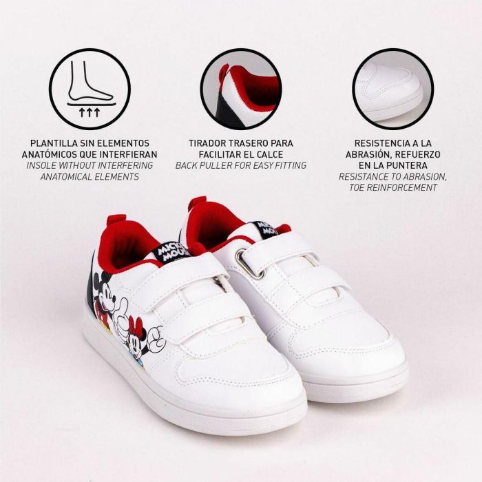 Zapatillas Deportivas Infantiles Mickey Mouse Velcro Blanco 2 Zapatillas Deportivas Infantiles Mickey Mouse Velcro Blanco 2