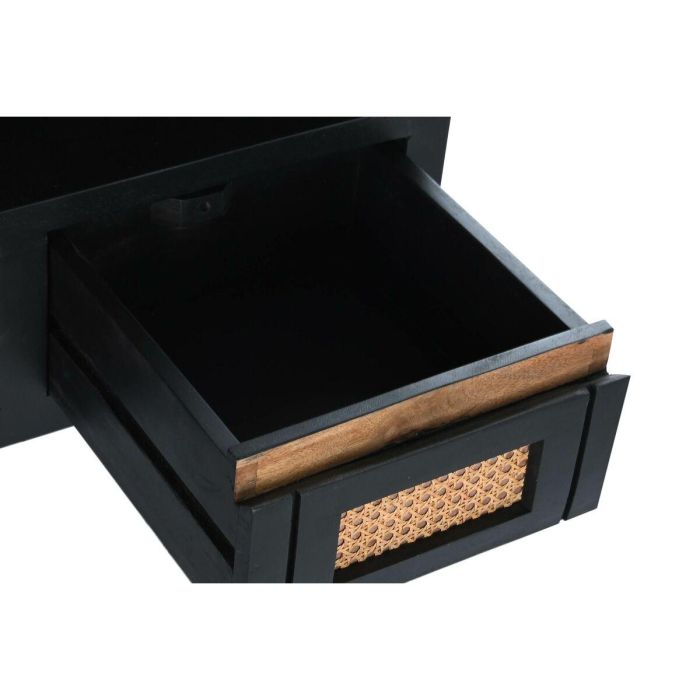 Mueble de TV DKD Home Decor Negro Ratán Madera de mango (145,5 x 40,5 x 60 cm) 4