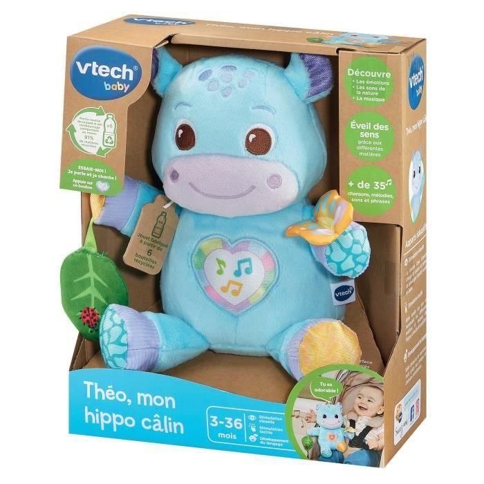 Vtech Théo, Mi Hipopótamo de Peluche (Botellas de Plástico Recicladas) 2 Vtech Théo, Mi Hipopótamo de Peluche (Botellas de Plástico Recicladas) 2