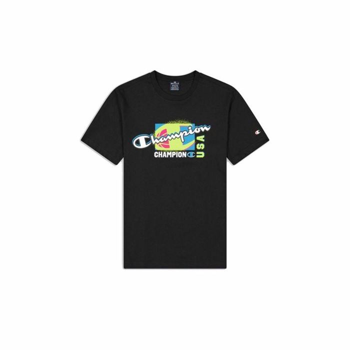 Camiseta de Manga Corta Hombre Champion Crewneck Negro 0 Camiseta de Manga Corta Hombre Champion Crewneck Negro 0