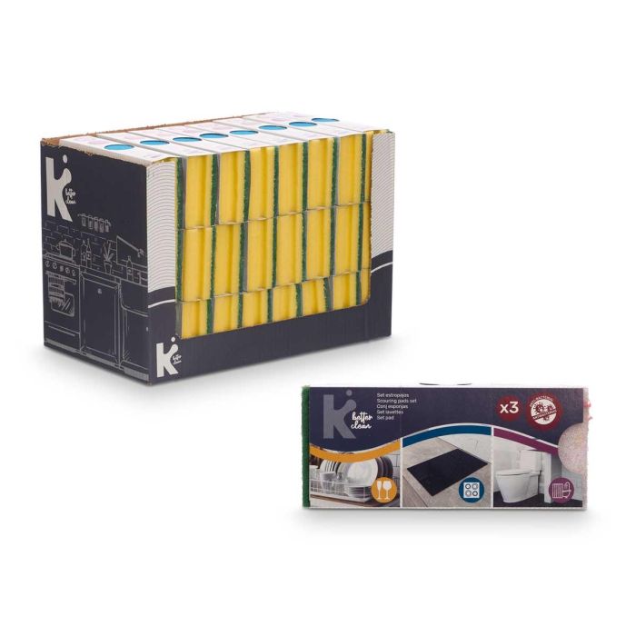 Set 3 Estropajos Triple Uso Surtido Arte Regal - 21x4.5x9 cm, Varios Colores (24 Unidades) 2 Set 3 Estropajos Triple Uso Surtido Arte Regal - 21x4.5x9 cm, Varios Colores (24 Unidades) 2