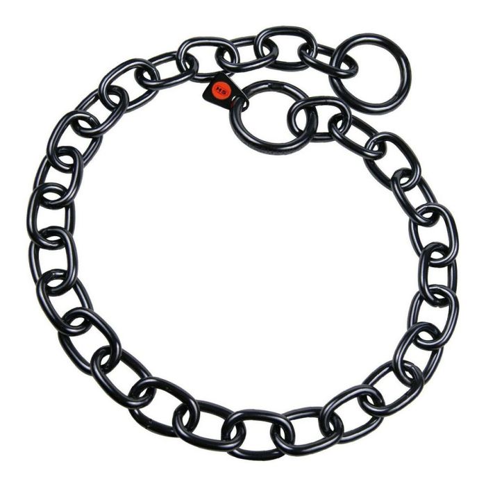 Hs Sprenger Collar Eslabón Semi-Largo Acero Inoxidable Negro 4 mm x 74 cm para Adiestramiento Canino Perros hasta 110 kg