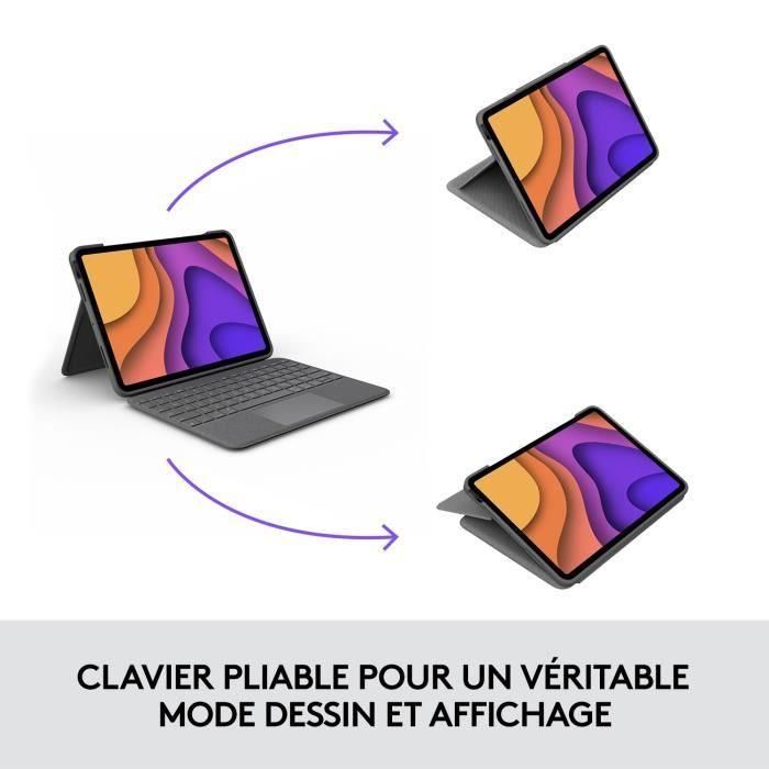 Funda con teclado para iPad - 4.a generación - LOGITECH - FOLIO TOUCH IPAD AIR - Gris 5 Funda con teclado para iPad - 4.a generación - LOGITECH - FOLIO TOUCH IPAD AIR - Gris 5
