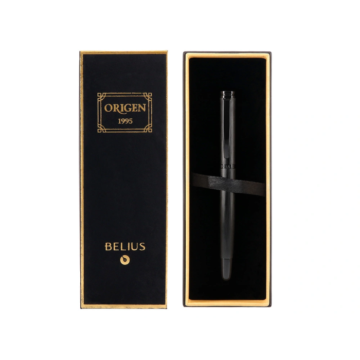 Belius Origen 1995 Roller Aluminio Textura Cepillada Color Negro Tinta Negra 0.7 mm Caja Diseño 3