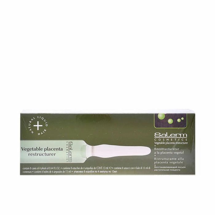 Salerm VEGETABLE PLACENTA Tratamiento Reestructurador Pelo Anticaída Queratina Vitaminas Ampollas 32 x 13 ml