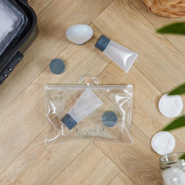 Jet Lag Kit Viaje 3 Frascos 80ml/50ml y 2 Botes 12ml con Bolsa Zip 1 Jet Lag Kit Viaje 3 Frascos 80ml/50ml y 2 Botes 12ml con Bolsa Zip 1