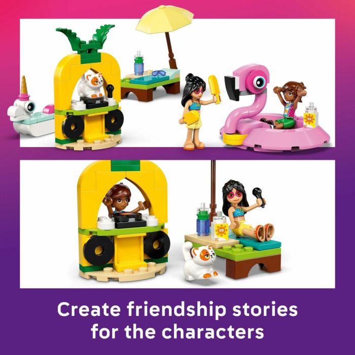 Lego Friends 42658 Fiesta en la Piscina con Flotadores de Unicornio y Flamenco, Juego de Construcción para Niños y Niñas a partir de 5 Años 5