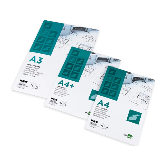 Liderpapel Papel Vegetal A4 70gr 210x297mm Sobre 12 Hojas 4