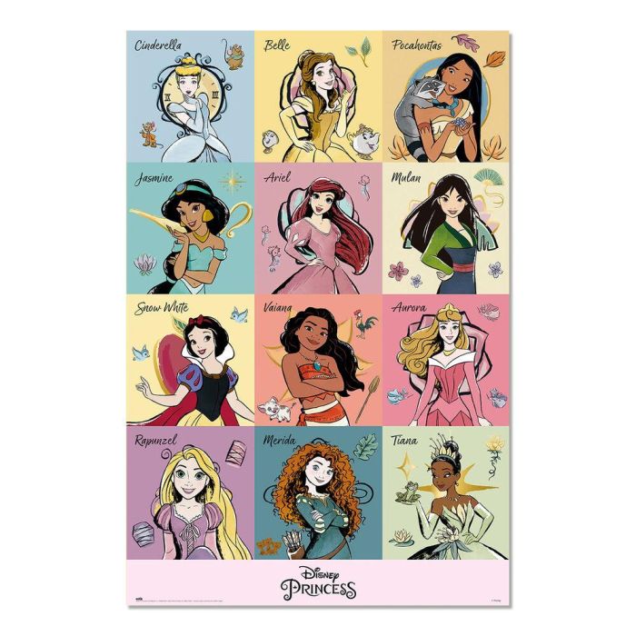 ERIK Póster Princesas Disney 91,5x61cm Papel Brillo Alta Calidad 150gr