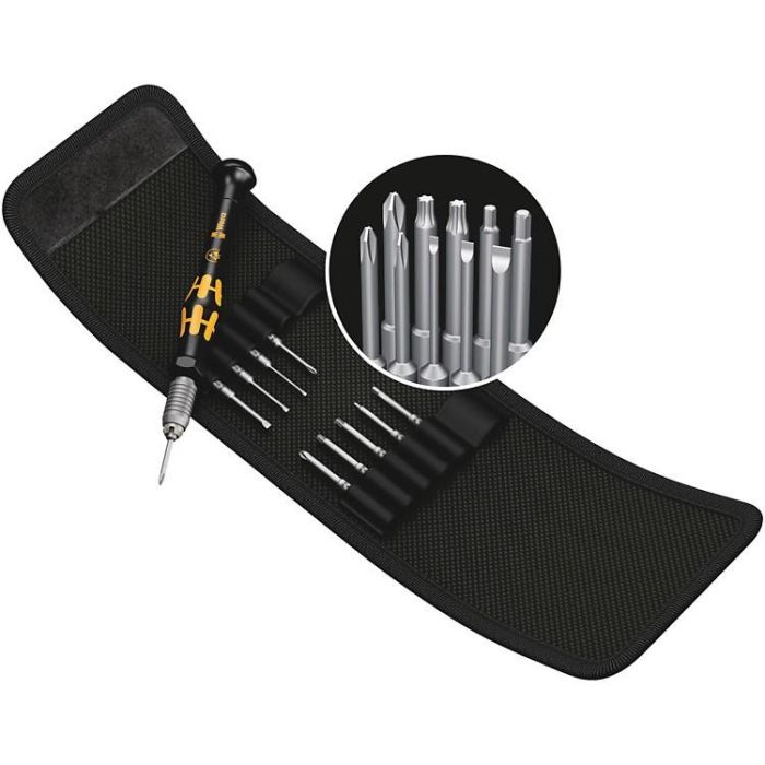 Wera Kraftform Kompakt Micro 11 ESD 1. Juego de Destornilladores de Precisión ESD/11 SB, 11 piezas, Puntas Cruz, Plano, Phillips, Torx 1