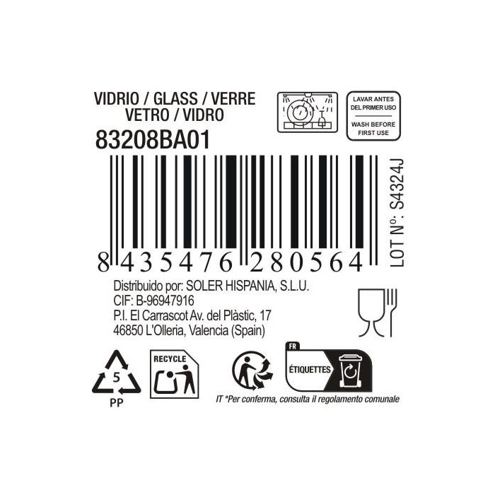 Inde Botella Ainsa 1.1L con 3 Grabados - 9x9x32 cm, 604 g (12 Unidades) 5