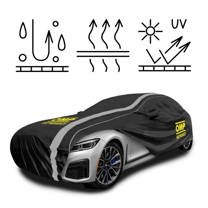 Omp Speed Funda Cubre Coche Exterior-Interior, Impermeable, 3 Capas, Talla S, 406 X 165 X 120 cm OMPS18010419 3 Omp Speed Funda Cubre Coche Exterior-Interior, Impermeable, 3 Capas, Talla S, 406 X 165 X 120 cm OMPS18010419 3