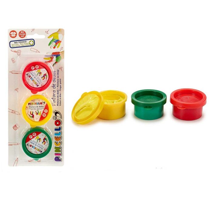 Pincello Juego 3 Botes Pintura Dedos 3 Colores Surtidos 10 x 24.5 x 3 cm (Set de 36) Pincello Juego 3 Botes Pintura Dedos 3 Colores Surtidos 10 x 24.5 x 3 cm (Set de 36)