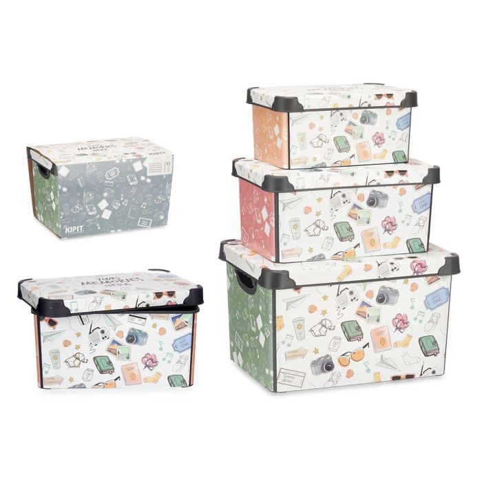 Set 3 Cajas Plástico Memories Kipit - 39x29x23.5 cm, 35x23.5x16.5 cm, 29x19x13.5 cm Set 3 Cajas Plástico Memories Kipit - 39x29x23.5 cm, 35x23.5x16.5 cm, 29x19x13.5 cm