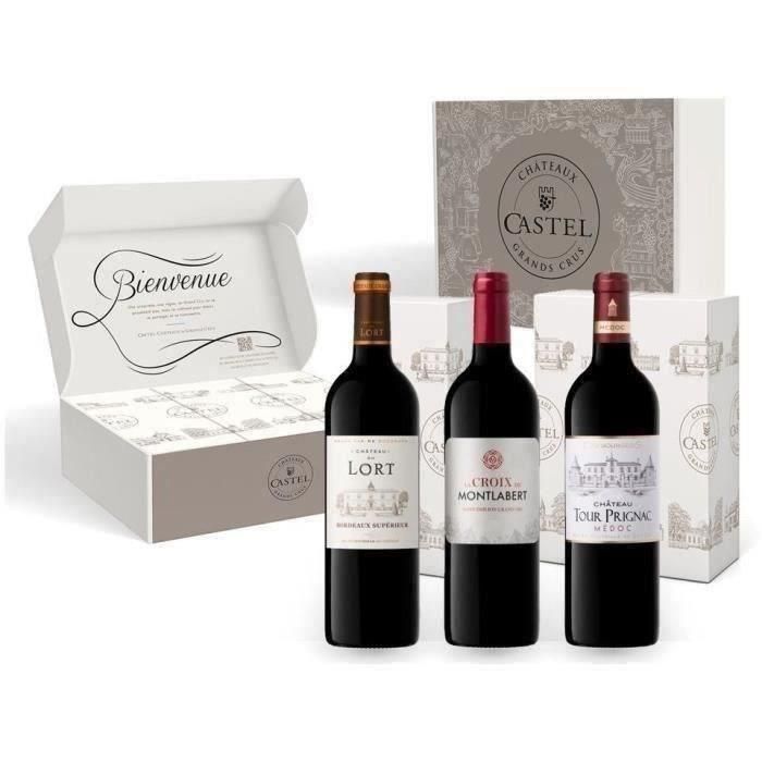 Caja de medallas de oro de Burdeos: Château du Lort, La Croix Montlabert, Châteaux Tour Prignac - Vino tinto de Burdeos