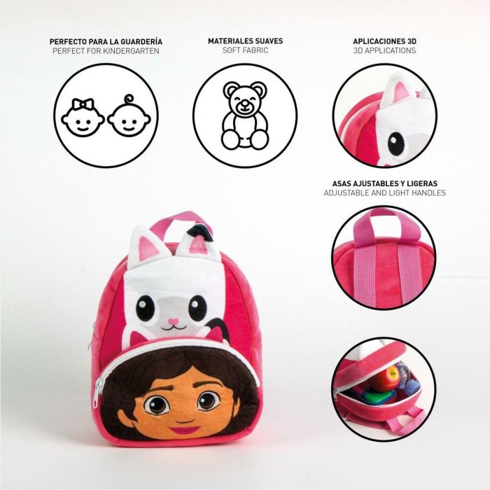 Cerdá Mochila Guardería Gabby's Dollhouse Premium Rosa 18x22x4 cm para niños +3 años 3 Cerdá Mochila Guardería Gabby's Dollhouse Premium Rosa 18x22x4 cm para niños +3 años 3