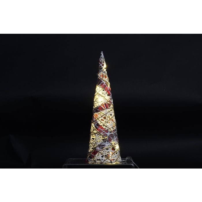 DKD Home Decor Cono Navideño Alpina Ratán LED Iluminado Decoración Natural Blanco 20x20x80 cm - Set de 3 Piezas 1 DKD Home Decor Cono Navideño Alpina Ratán LED Iluminado Decoración Natural Blanco 20x20x80 cm - Set de 3 Piezas 1