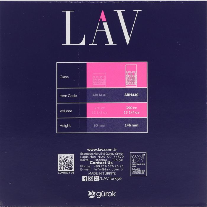 LAV Set 6 Vasos "Archie" 390 cc (4 Cajas) 3