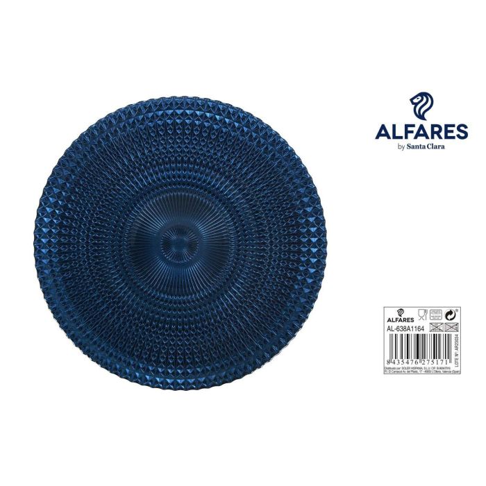 Plato de Presentación de Vidrio Azul 31 cm - Alfares (6 Unidades) Plato de Presentación de Vidrio Azul 31 cm - Alfares (6 Unidades)