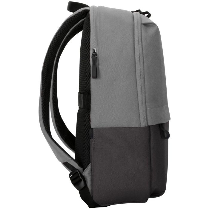 Targus Mochila Sagano Unisex para Portátil 15.6" Negro Gris, Material RPET Reciclado, con Múltiples Bolsillos y Protector de Lluvia 2