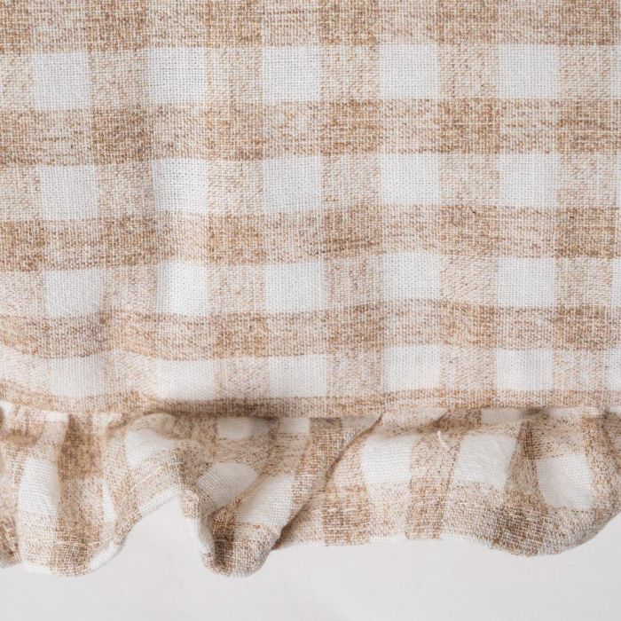 Cojín Cuadros Beige Algodón 43 X 43 cm