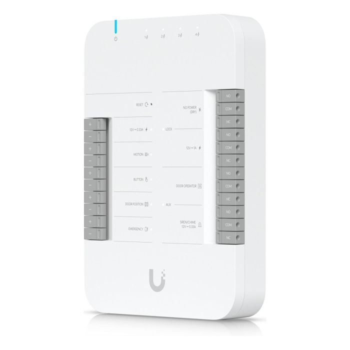 Ubiquiti UA-Hub-Door Access Door Hub, Ethernet 10/100/1000 Mbit/s, 30 W, 12-50V, Indicadores LED, Salida de Solicitud 1