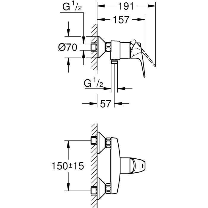 GROHE - Mezclador monomando de ducha 3 GROHE - Mezclador monomando de ducha 3