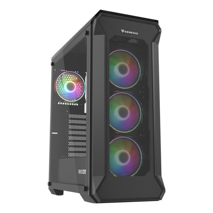 GENESIS Irid 505 V2 ARGB Midi Tower Gaming PC, 4 Ventiladores ARGB, Panel Lateral Cristal Templado, Filtros Antipolvo, USB 3.0, Negro 2 GENESIS Irid 505 V2 ARGB Midi Tower Gaming PC, 4 Ventiladores ARGB, Panel Lateral Cristal Templado, Filtros Antipolvo, USB 3.0, Negro 2